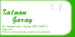 kalman garay business card